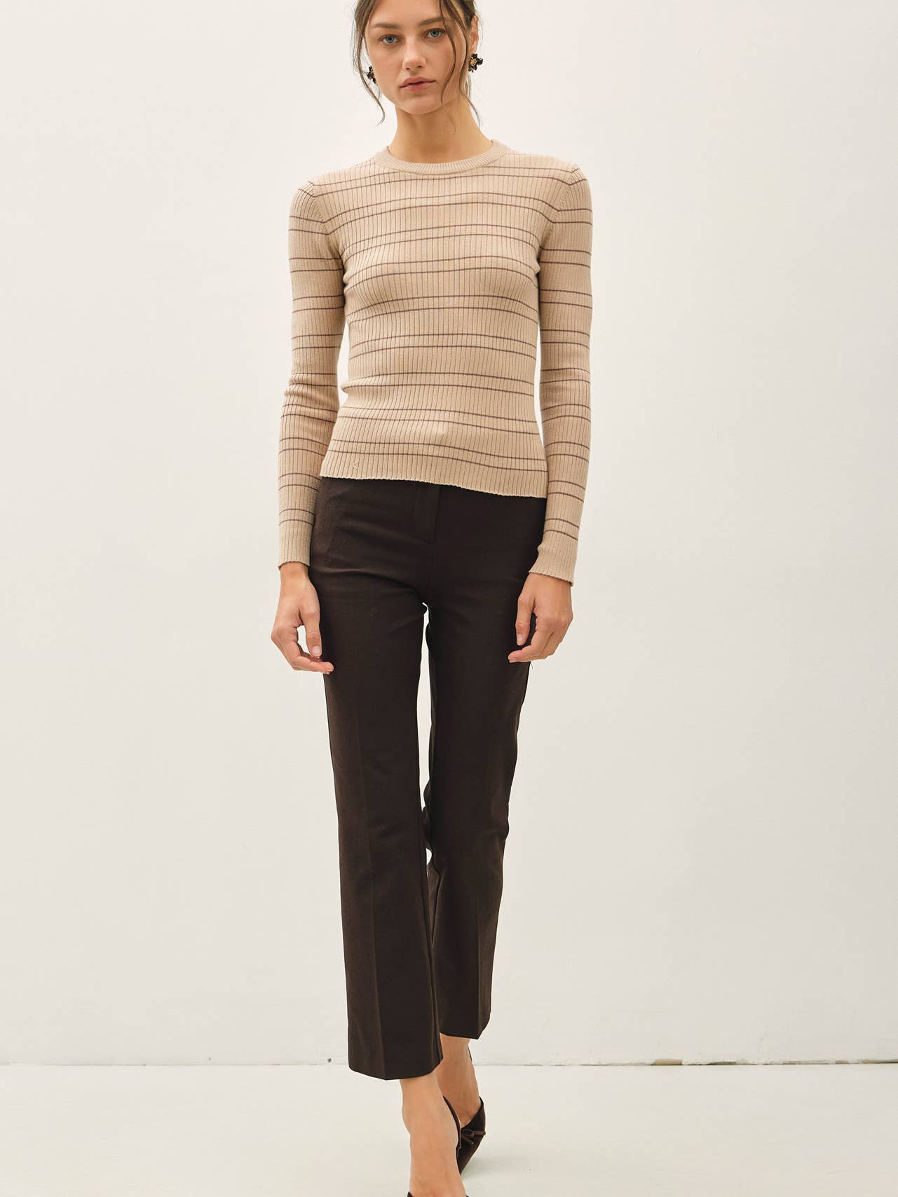 Wren Striped Rib Sweater