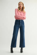 Load image into Gallery viewer, Just Black Denim Patch Pocket Wide Leg | Dark Wash
