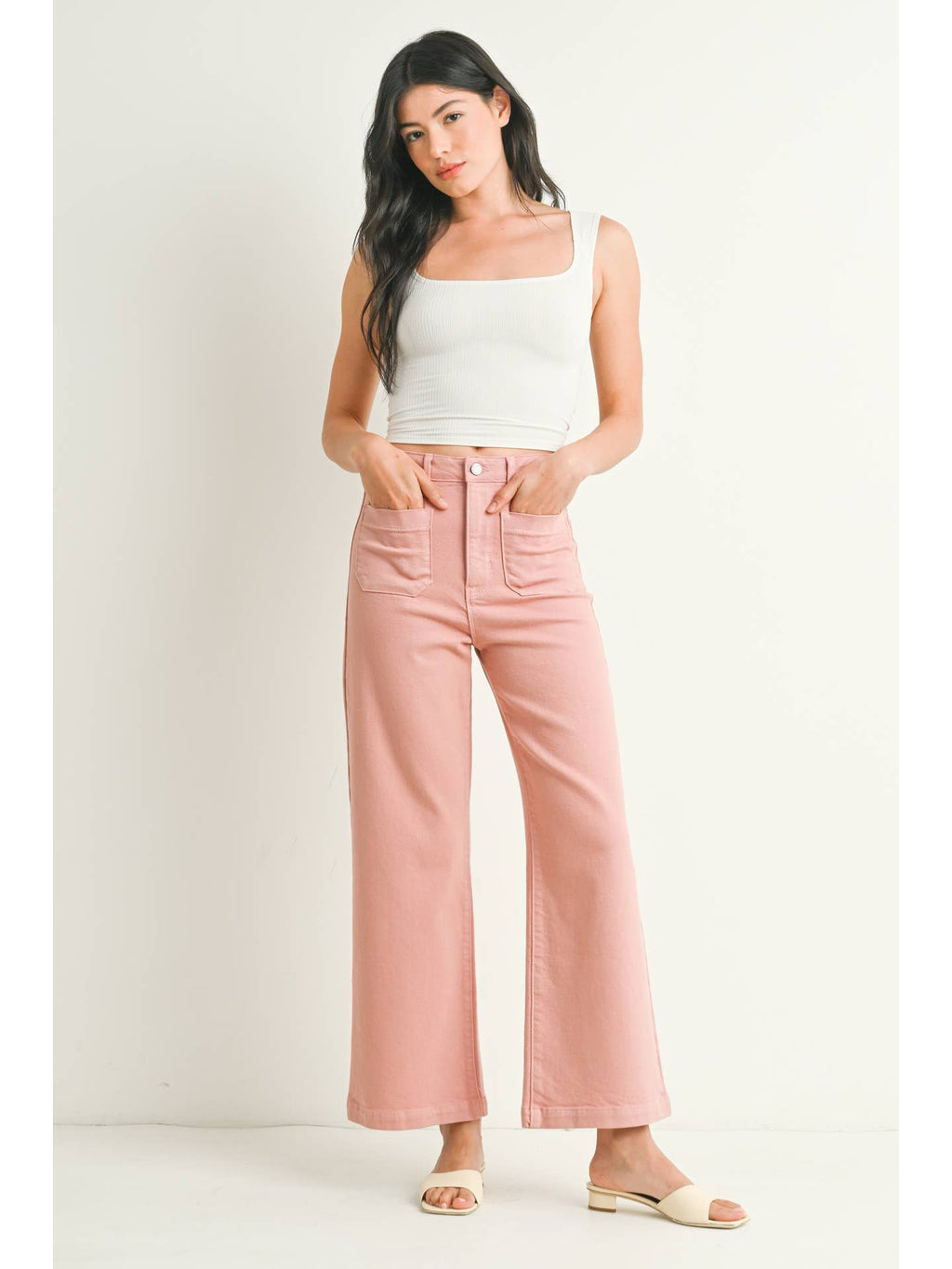 Patch Pocket Wide Leg | Dusty Coral