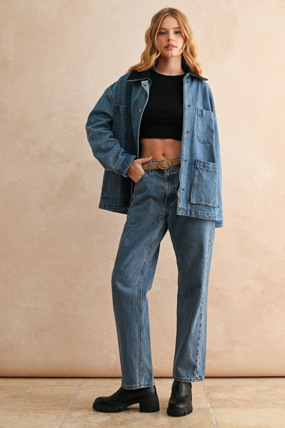 The Leroy Corduroy Collar Denim Utility Jacket