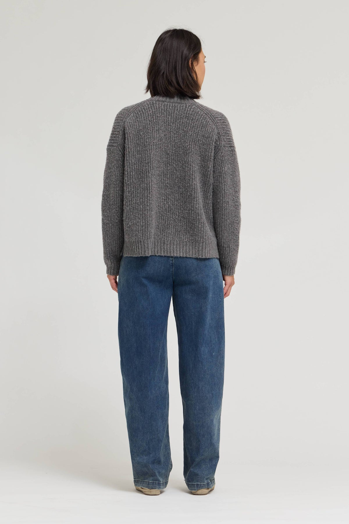*Back In Stock!* Chunky Rib Cardigan | Charcoal