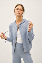Load image into Gallery viewer, Ultra Comfy Ribbed Knit Hoodie Jacket | Blue
