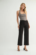 Load image into Gallery viewer, Just Black Denim High Rise Cargo Pocket Wide Leg | Chocolate
