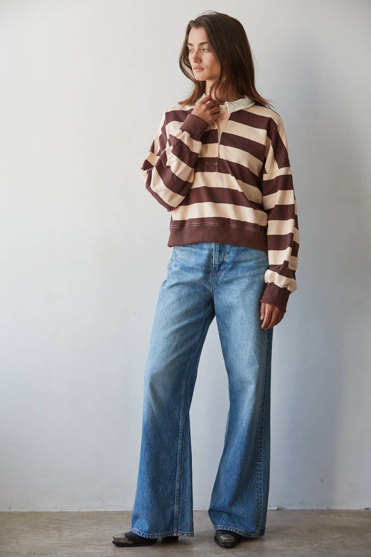 Westport Stripe Pullover | Chocolate Nude