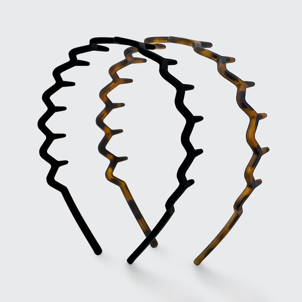 Zig Zag Headband 2pc | Black & Tort