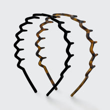 Load image into Gallery viewer, Zig Zag Headband 2pc | Black &amp; Tort

