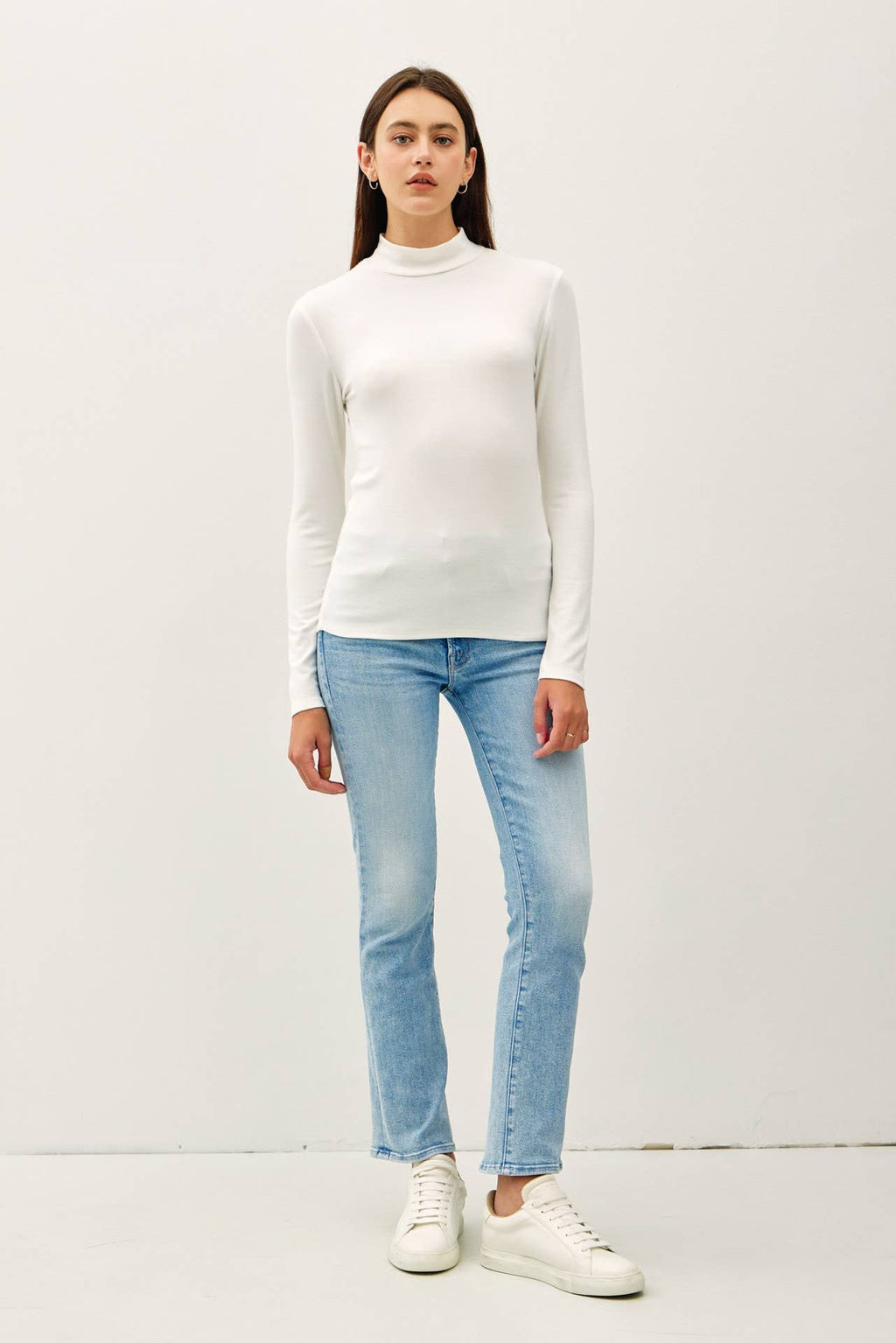 The Essential Mock Neck Top | Ivory