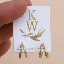 Load image into Gallery viewer, Double Cz Huggie Hoops
