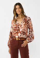 Load image into Gallery viewer, Abstract Print Split Neck Blouse

