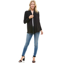 Load image into Gallery viewer, Open Front Drape Cardigan-Black
