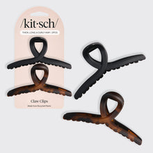 Load image into Gallery viewer, Recycled Plastic Large Loop Claw Clips 2pc | Black &amp; Tort
