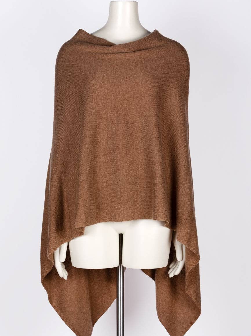 Dolma Cashmere Poncho | Latte