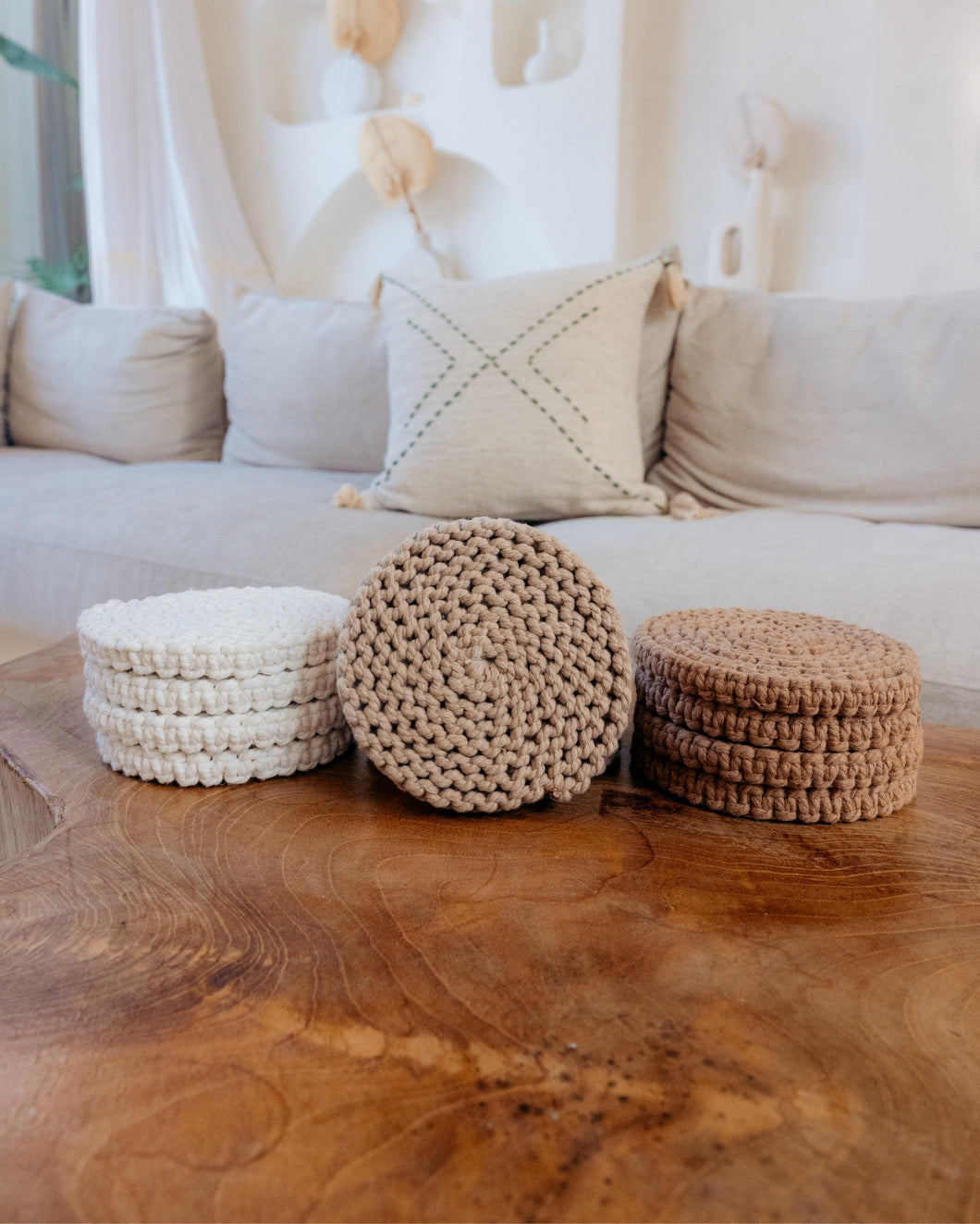 Braided Macrame Coasters | Set of 4