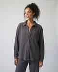 Kigo Heavy Waffle Shacket | Charcoal
