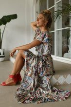 Load image into Gallery viewer, Bali ELF Carmen Wrap Maxi Dress - Grey Floral
