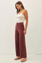 Load image into Gallery viewer, Ultra Comfy Wide Leg Ribbed Knit Pull On Pants | Choco
