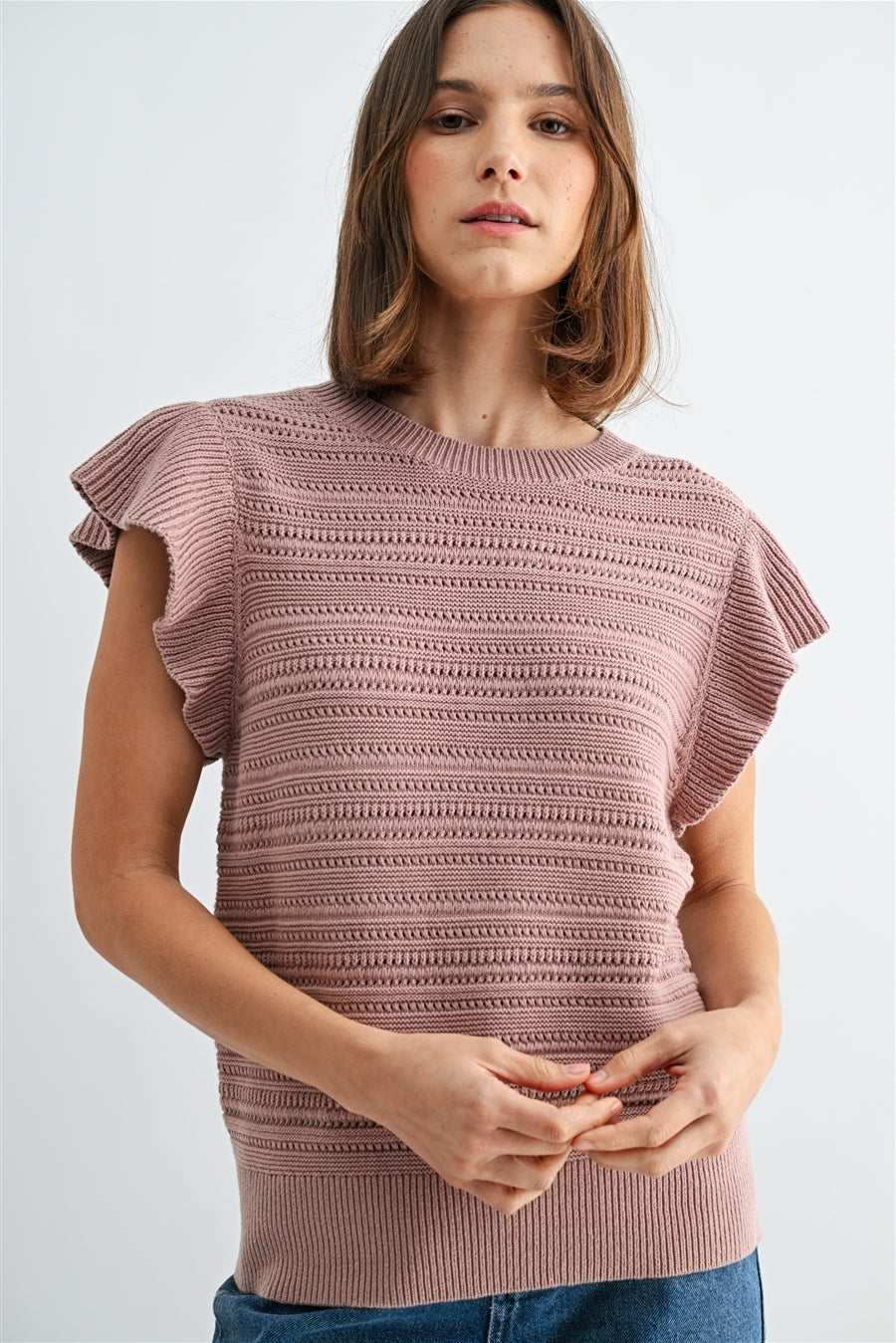 Maeve Ruffle Sleeve Sweater
