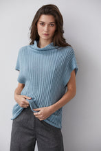 Load image into Gallery viewer, Crescent Mock Neck Sleeveless Ribbed Sweater Top
