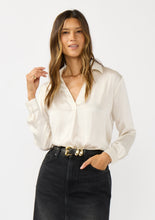 Load image into Gallery viewer, Split Neck Satin Blouse

