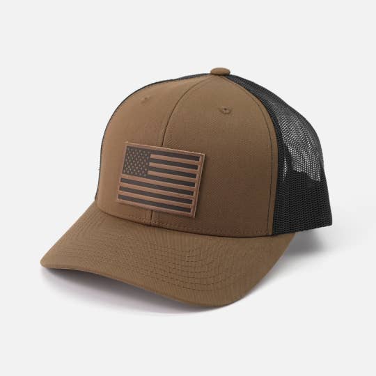 Range Leather Co. American Flag Hat | Coyote Brown