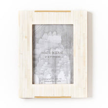 Load image into Gallery viewer, Mukhendu 5x7 Picture Frame | Carved Bone, Brass Accent
