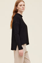 Load image into Gallery viewer, Grade &amp; Gather Rib Knit High Neck Top Black
