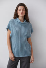 Load image into Gallery viewer, Crescent Mock Neck Sleeveless Ribbed Sweater Top
