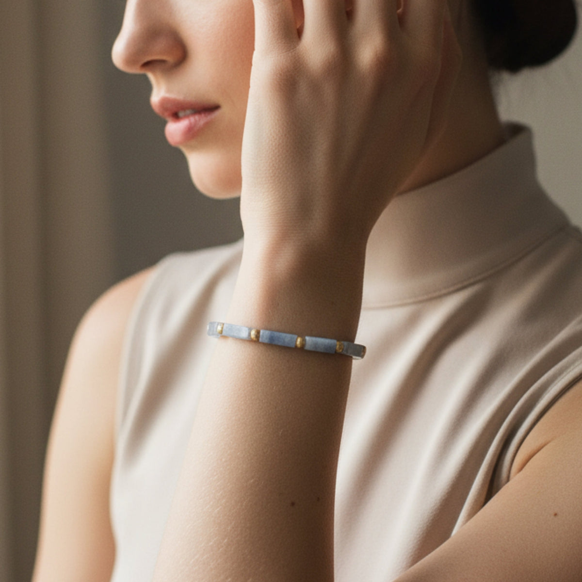 Aventurine Cube Bracelet | Blue