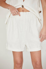 Load image into Gallery viewer, Crescent Tammy Linen Bucket Shorts- White
