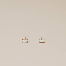 Load image into Gallery viewer, White Opal Baguette Earring

