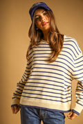 Berkshires Rolled Crew Striped Sweater