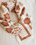 100% Silk Bandana Scarf | Desert Floral Western Earth Tones