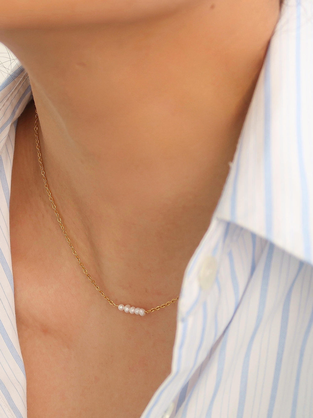18K Non-Tarnish Petite Pearl Choker