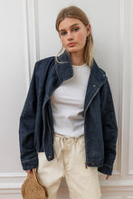 Load image into Gallery viewer, High Neck Denim Jacket
