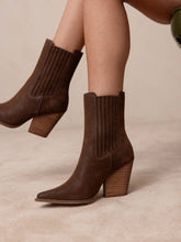 Load image into Gallery viewer, The Lydia | Coffee Suede Pointed Toe Western Bootie
