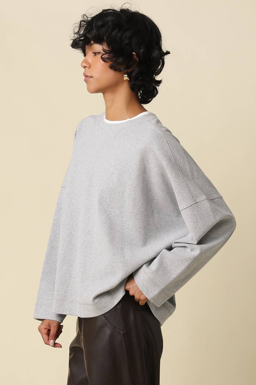 Jamie Contrast Round Neck Knit Top