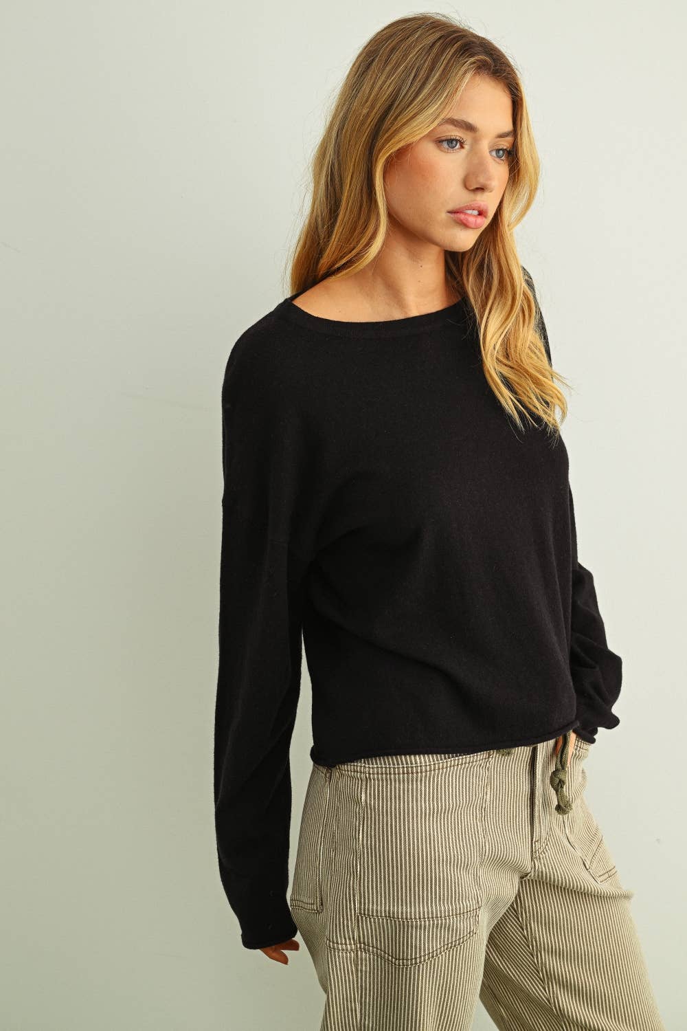 The Everyday Cotton Cashmere Top | Black