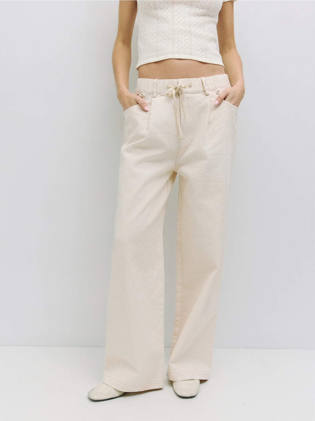 The Iris Pants | Denim Drawstring Pants