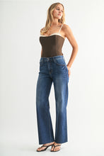 Load image into Gallery viewer, Just Black Denim Slim Palazzo w/ Scissor Cut | Dark Wash
