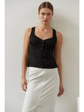 Load image into Gallery viewer, Crescent Ava Satin Button Up Top *2 Colors Available
