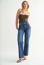 Load image into Gallery viewer, Just Black Denim Slim Palazzo w/ Scissor Cut | Dark Wash
