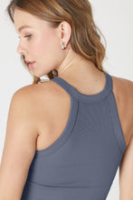 Load image into Gallery viewer, NIKIBIKI High Neck Cropped Tank Top | Blue Shadow
