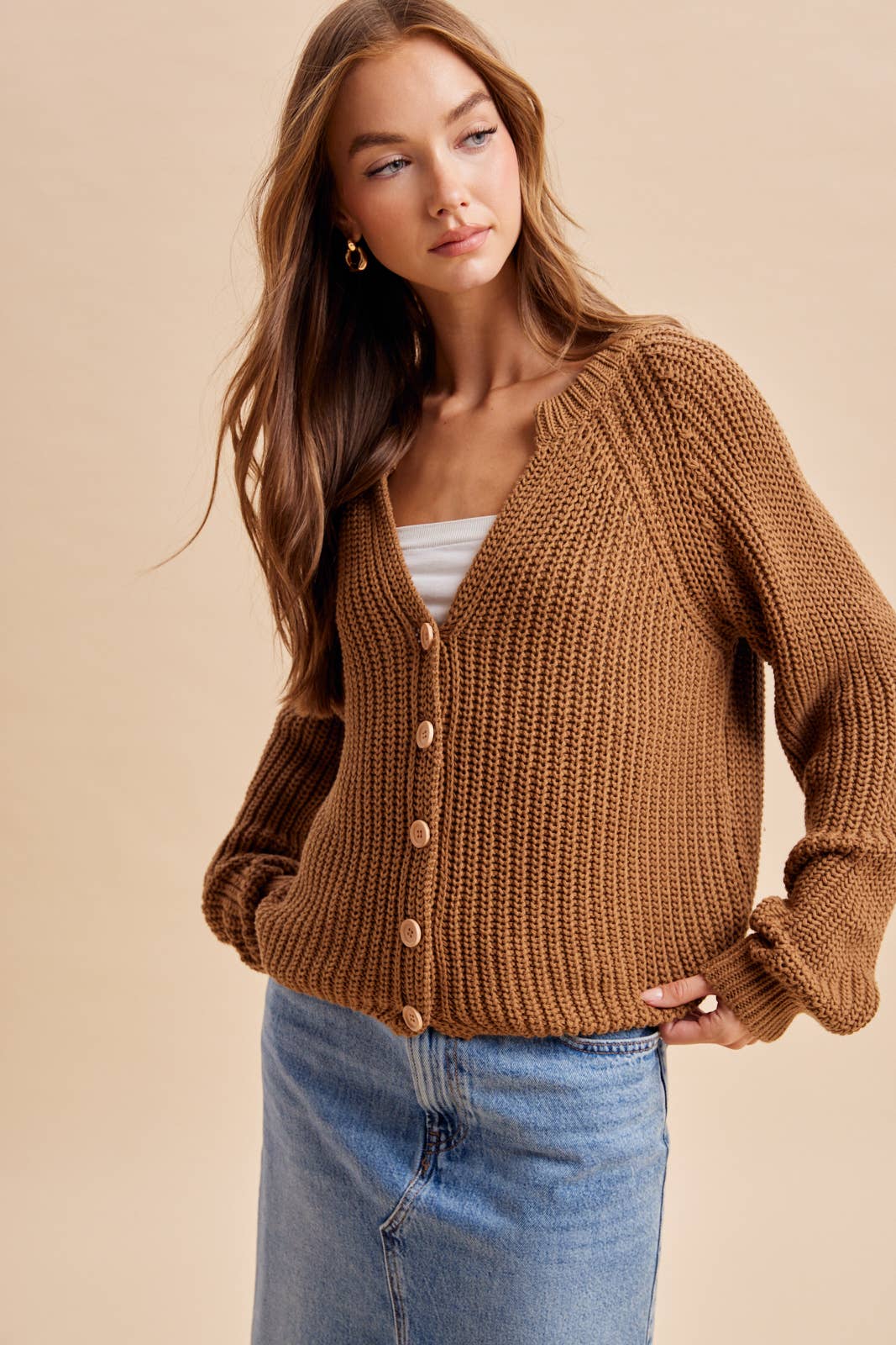 Maplewood Chunky Knit Raglan Cardigan
