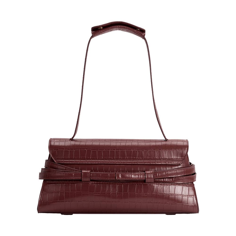 Klarissa Burgundy Recycled Vegan Leather Shoulder Bag