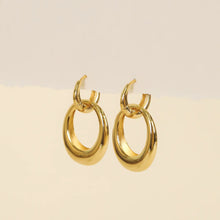 Load image into Gallery viewer, Coupled Gold Hoop Earrings
