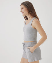 Load image into Gallery viewer, Pact Cool Stretch Cropped Lounge Tank | Heather Grey
