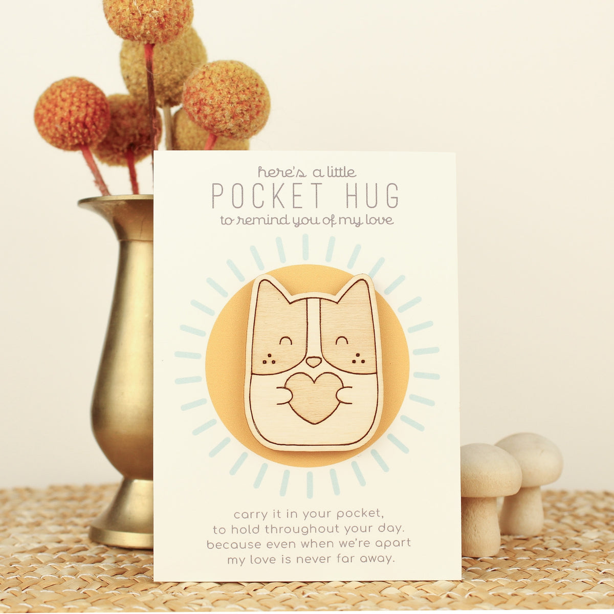 Wooden Pocket Hug | Multiple Animals Available