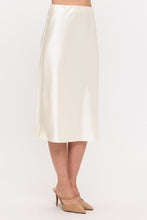 Load image into Gallery viewer, Satin Slip Midi Skirt | Light Butter
