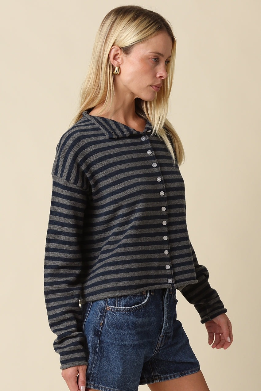 Elina Striped Collar Sweater