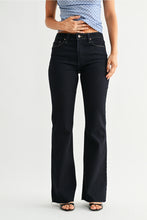 Load image into Gallery viewer, Just Black Denim High Rise Scissor Cut Flare | Dark Wash

